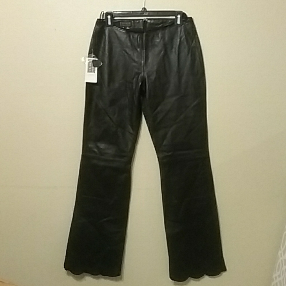 Leather Limited Pants Black Sz M Inseam 32.5  NWT